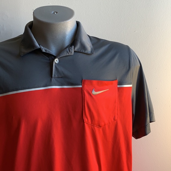 Nike Golf Tour Performance Polo Red and Black sz L - Picture 2 of 7